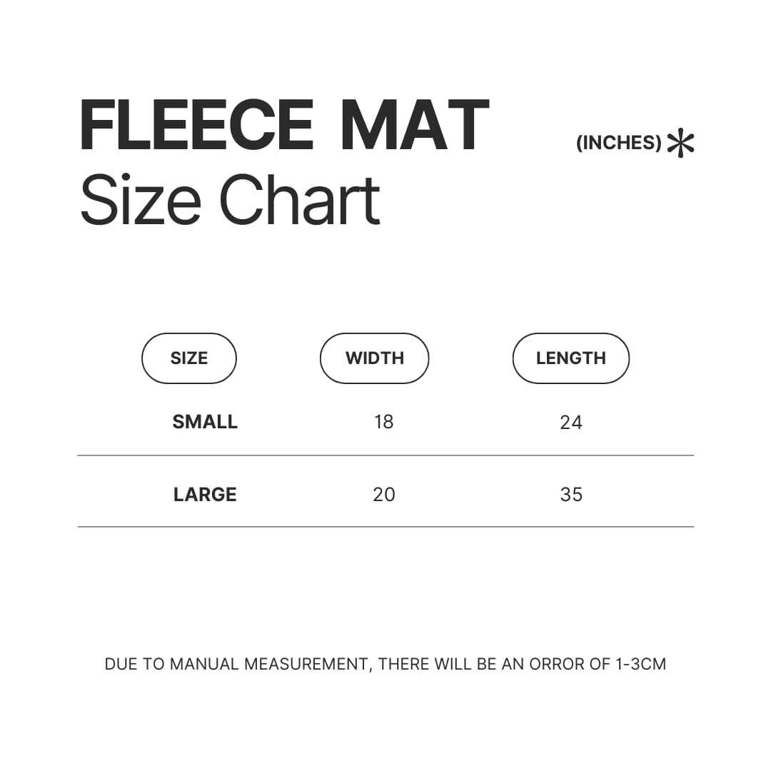 Fleece Mat Size Chart - Family Guy Merch