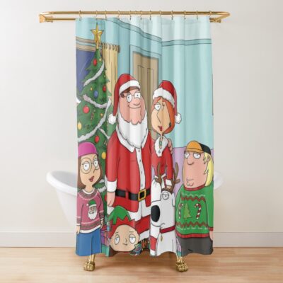 Family Guy Christmas Card Shower Curtain