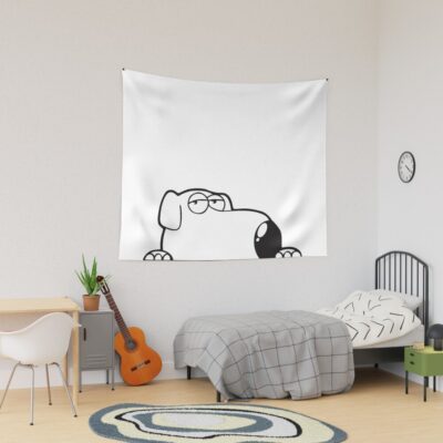 Brian Dog Peeker Cartoon Funny Tapestry
